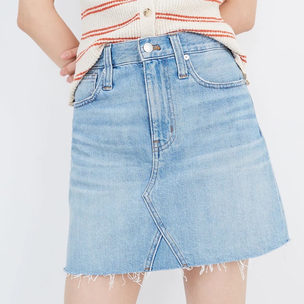 Madewell Rigid Denim A-Line Mini Skirt Size 28